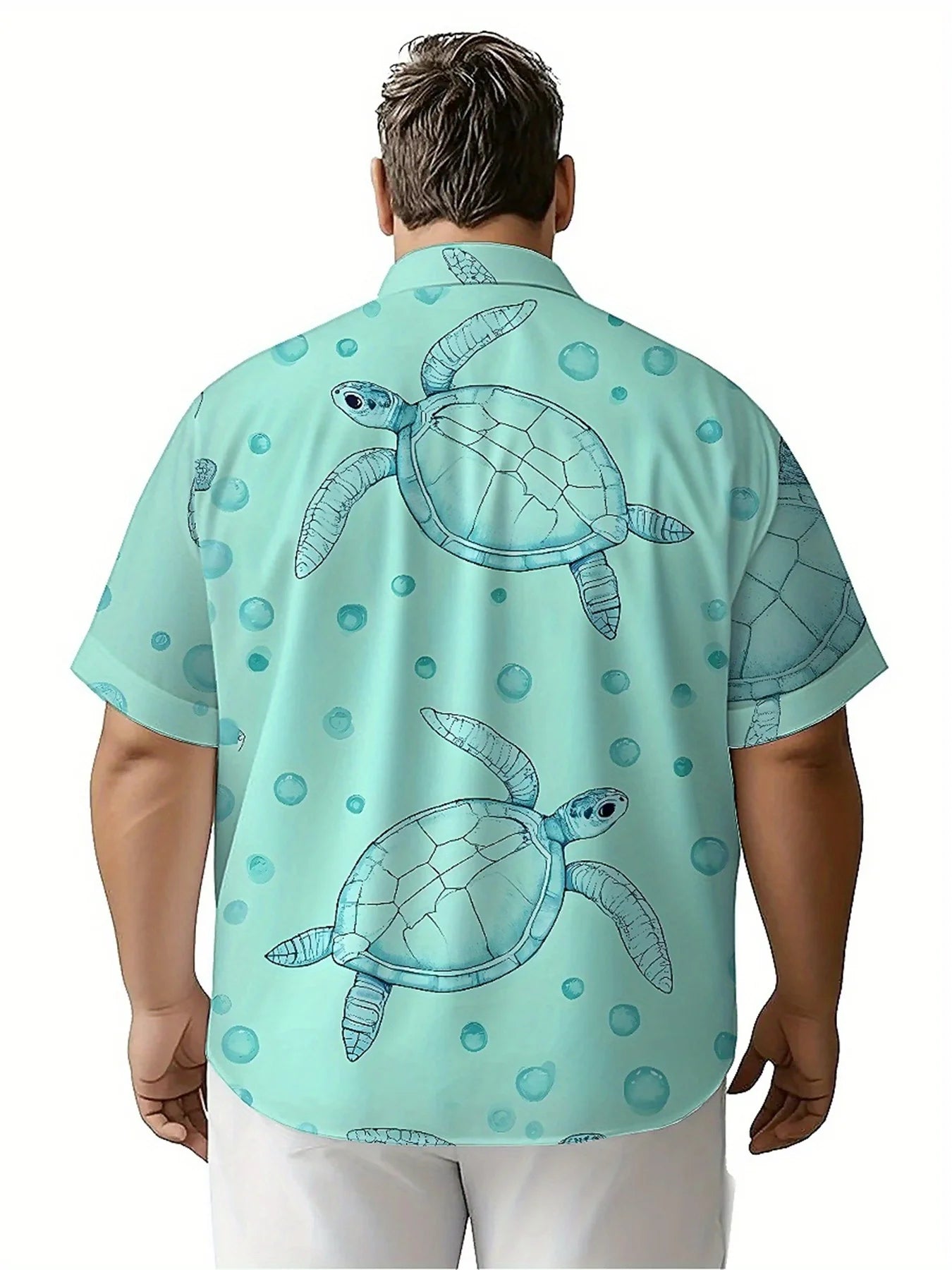 Men's Plus Size Hawaiian Shirts Turtle Pattern, Unisex Aloha Shirts,New in Summer Tops Tee,streetwear