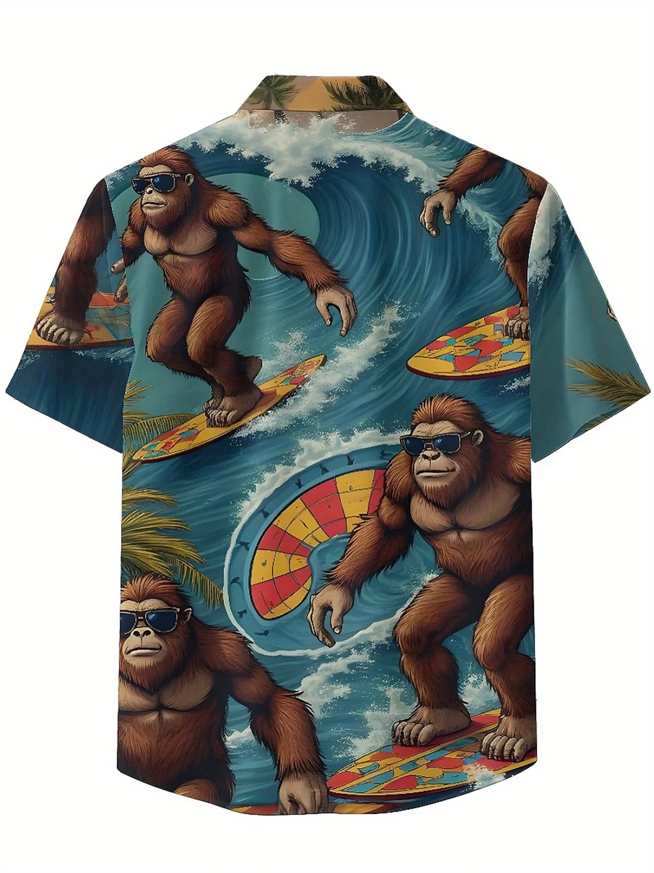 Men's Plus Size Hawaiian ShirtsTropical Surfing Sasquatchpattern, Button Up Shirts, Unisex Casual Clothing, Summer Tops