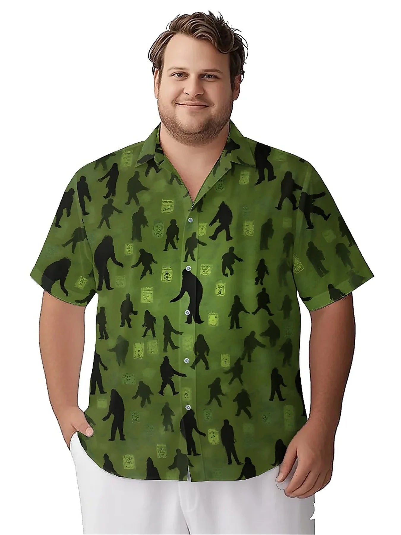 Men's Plus Size Hawaiian Shirts Gorilla Pattern,Unisex Baggy Aloha Shirts,Alternative Clothing
