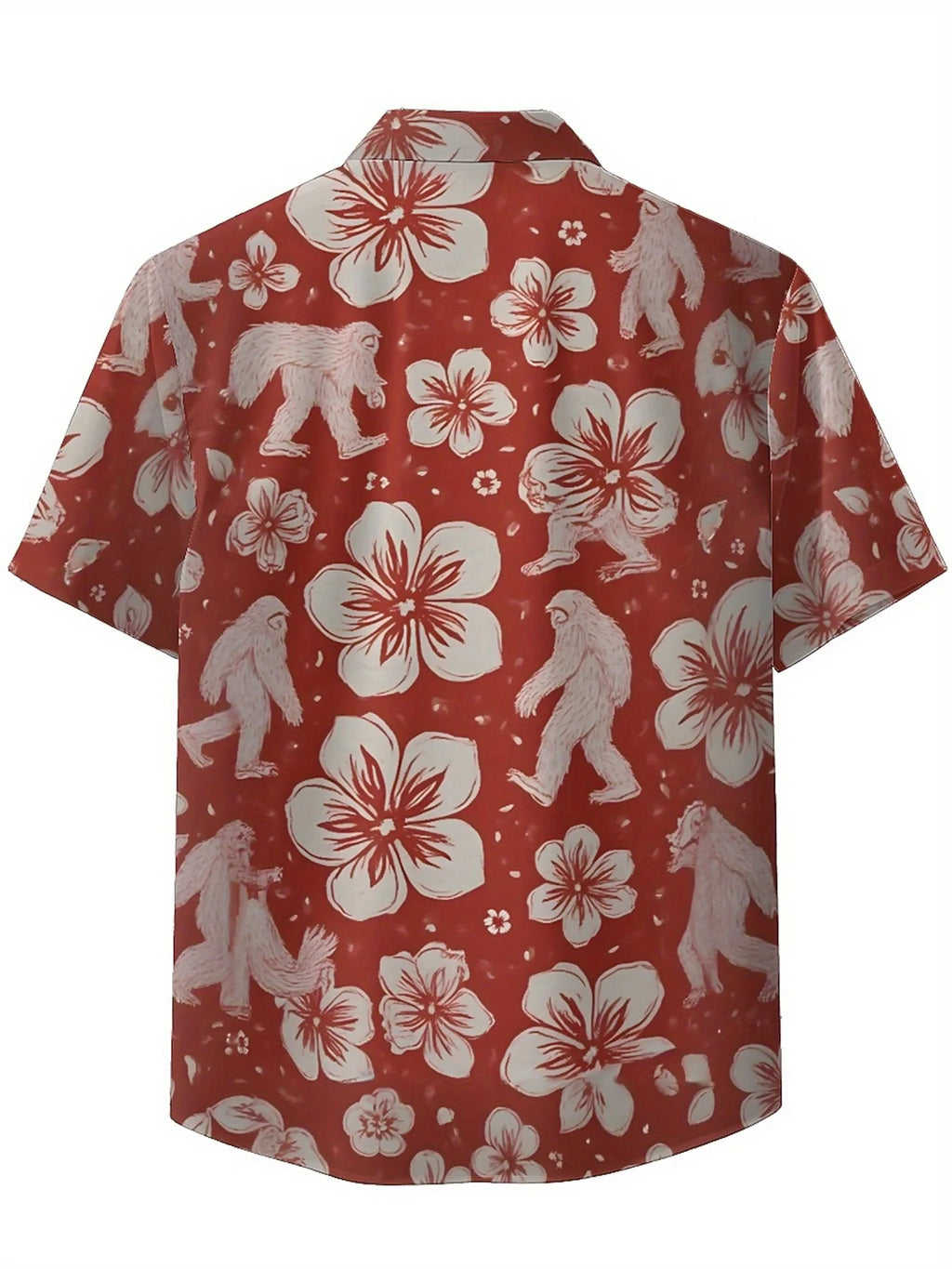 Men's Plus Size Hawaiian Shirts Sasquatch Theme Print pattern,New in Summer Fashion Tops,Hip Hop Rock Streetwear