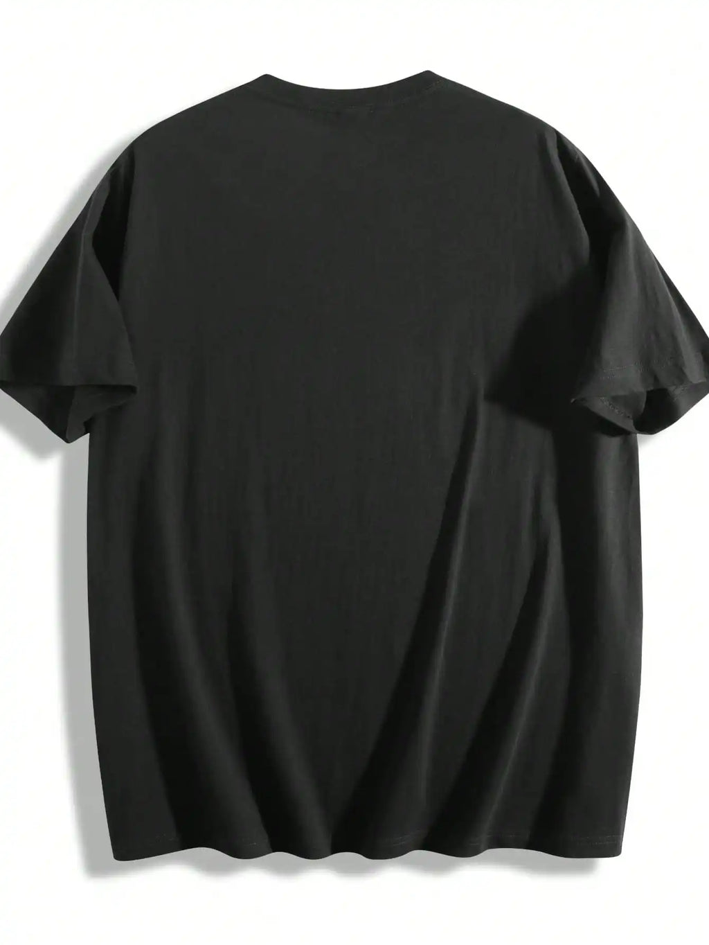 Plus Size Black Short Sleeve T-Shirt with Log Pattern Suitable for Outdoor Leisure Wear in Summer