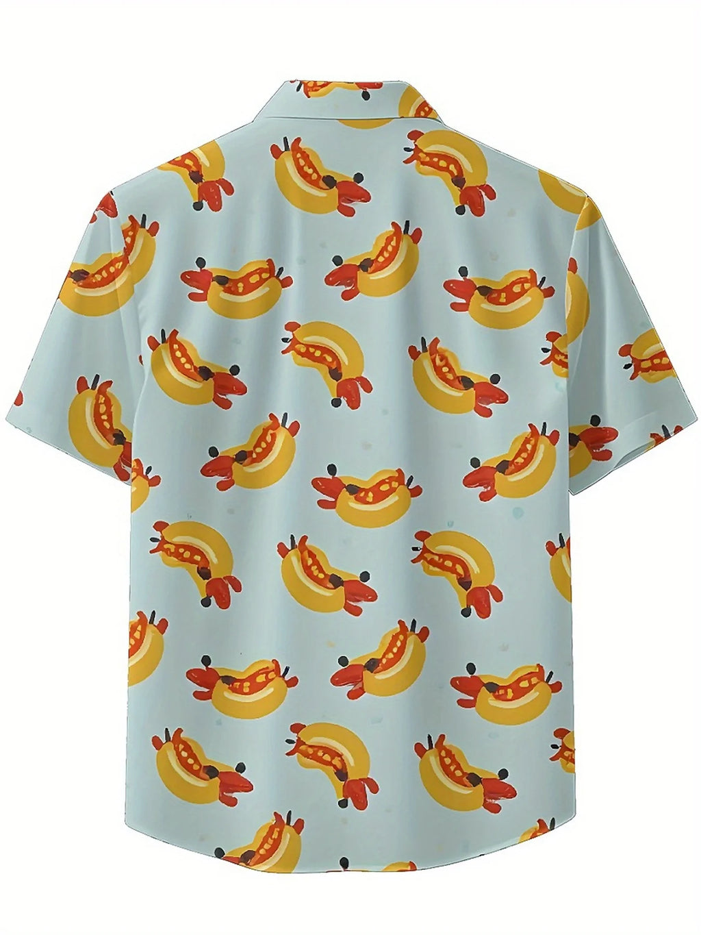 Men's Plus Size Hawaiian Shirts Banana and Hot Dog Pattern,New Summer Fashion Tops,Hip Hop Streetwear