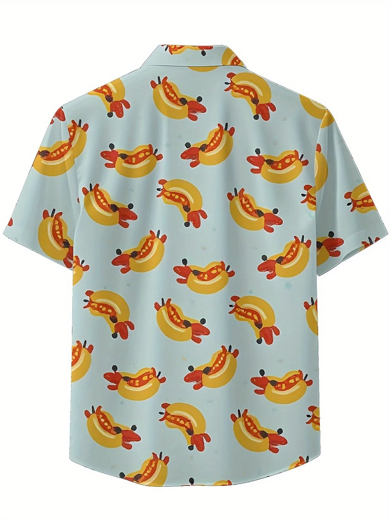 Men's Plus Size Hawaiian Shirts Banana and Hot Dog Pattern,New Summer Fashion Tops,Hip Hop Streetwear