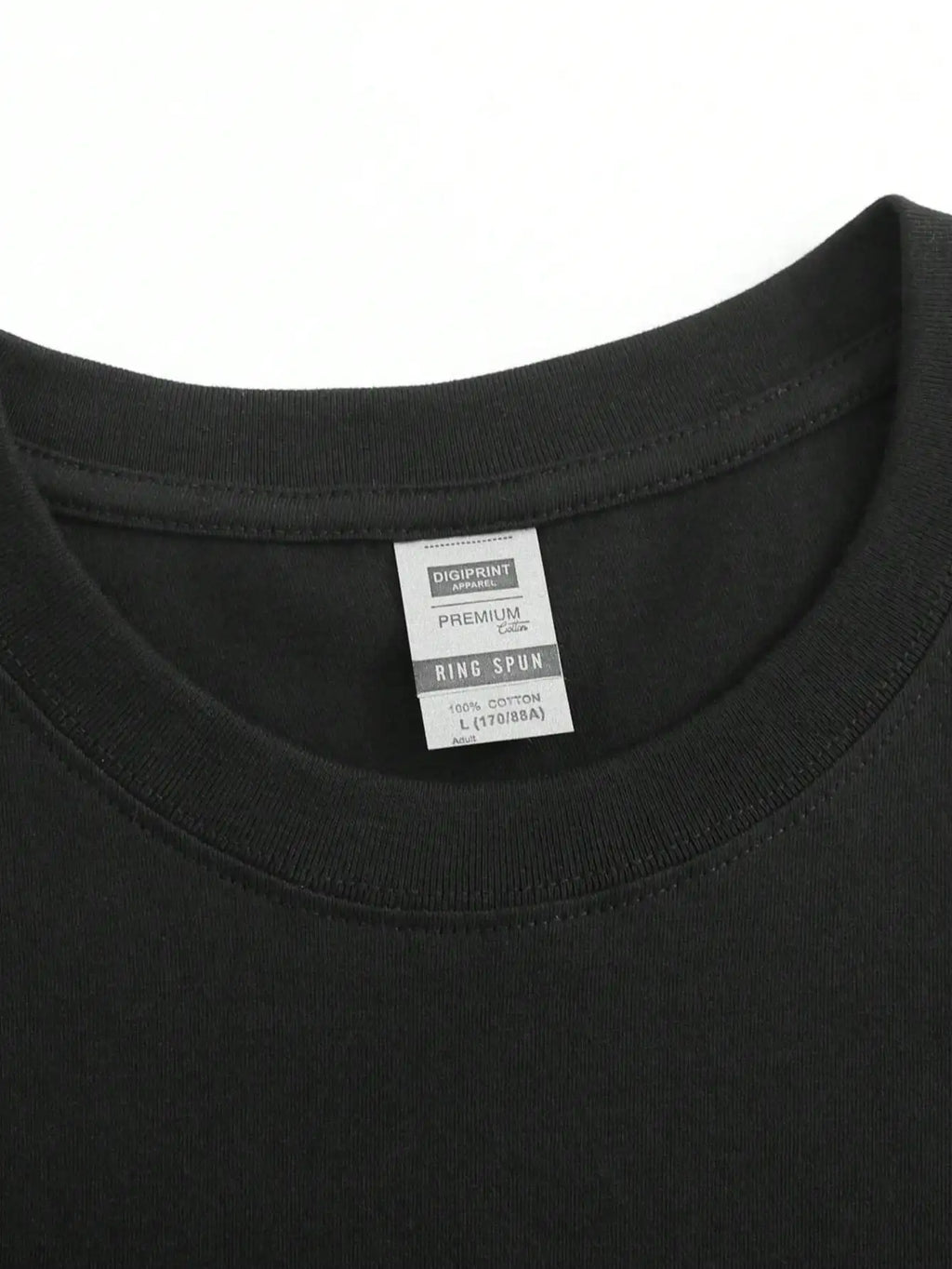 Plus Size Black Short Sleeve T-Shirt with Log Pattern Suitable for Outdoor Leisure Wear in Summer