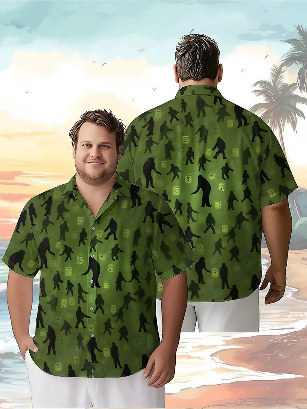 Men's Plus Size Hawaiian Shirts Gorilla Pattern,Unisex Baggy Aloha Shirts,Alternative Clothing