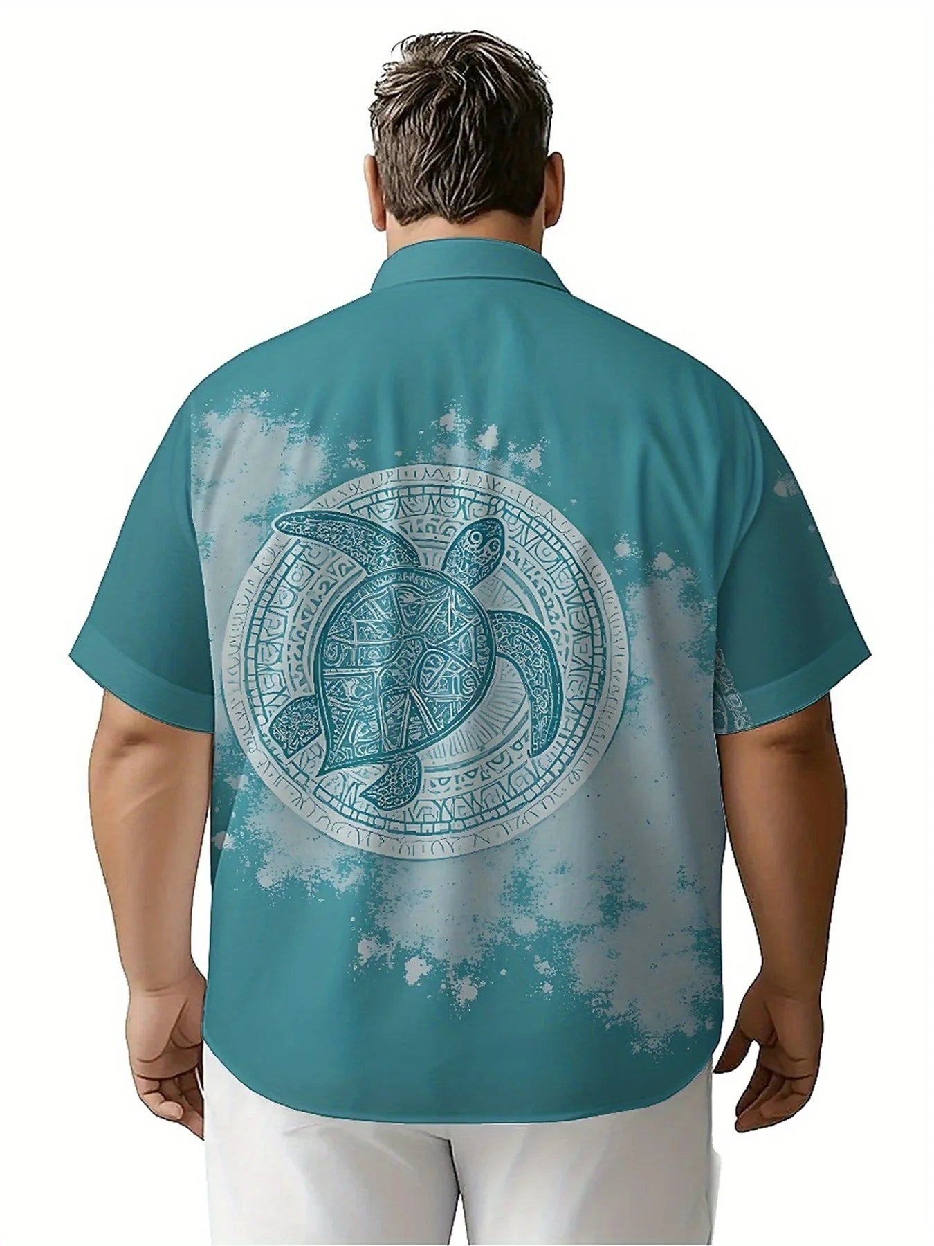 Men's Plus Size Hawaiian Shirts Turtle Pattern, Unisex Aloha Shirts,New in Summer Tops Tee,streetwear